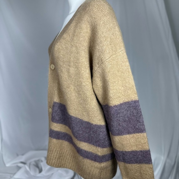 π
½π
΄π ππππ alpaca wool blend taupe brown menβs cardigan, size L / XL - Picture 11 of 17